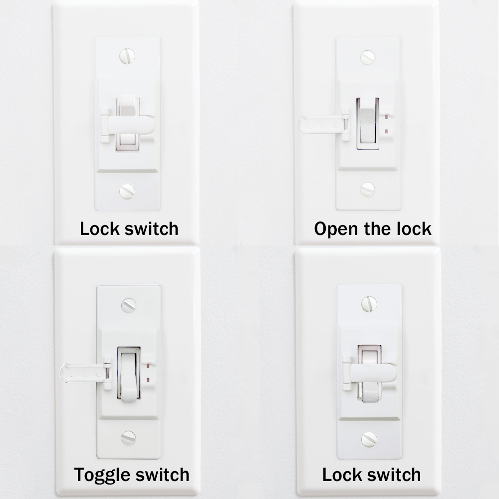White Switch Plate Cover Guard Keeps Light Switch ON or Off Protects Your Lights or Circuits from Accidentally Being Turned on or Off. 