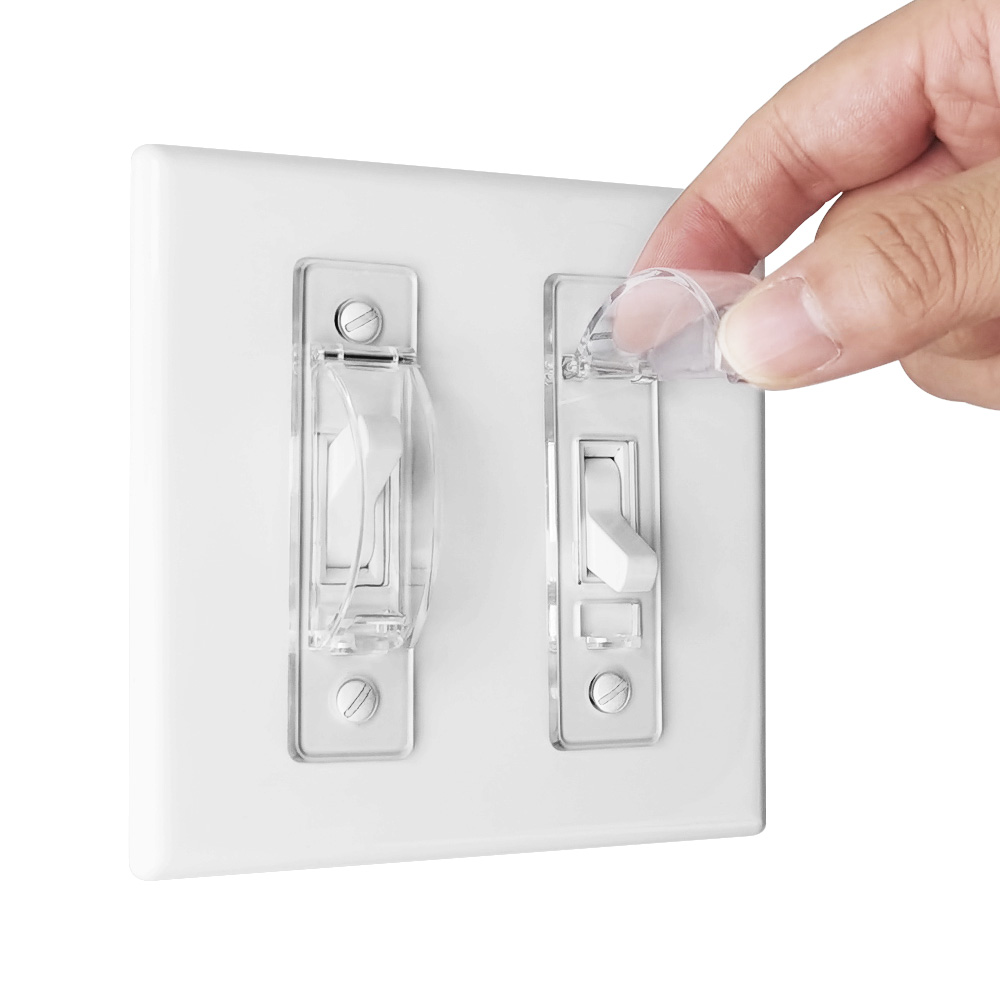 Wall Switch Guard, ILIVABLE Child Proof Light Switch Plate Covers Protects Your Lights or Circuits from being Accidentally Turned On or Off by Children and Adults (Clear, 2 Pack)